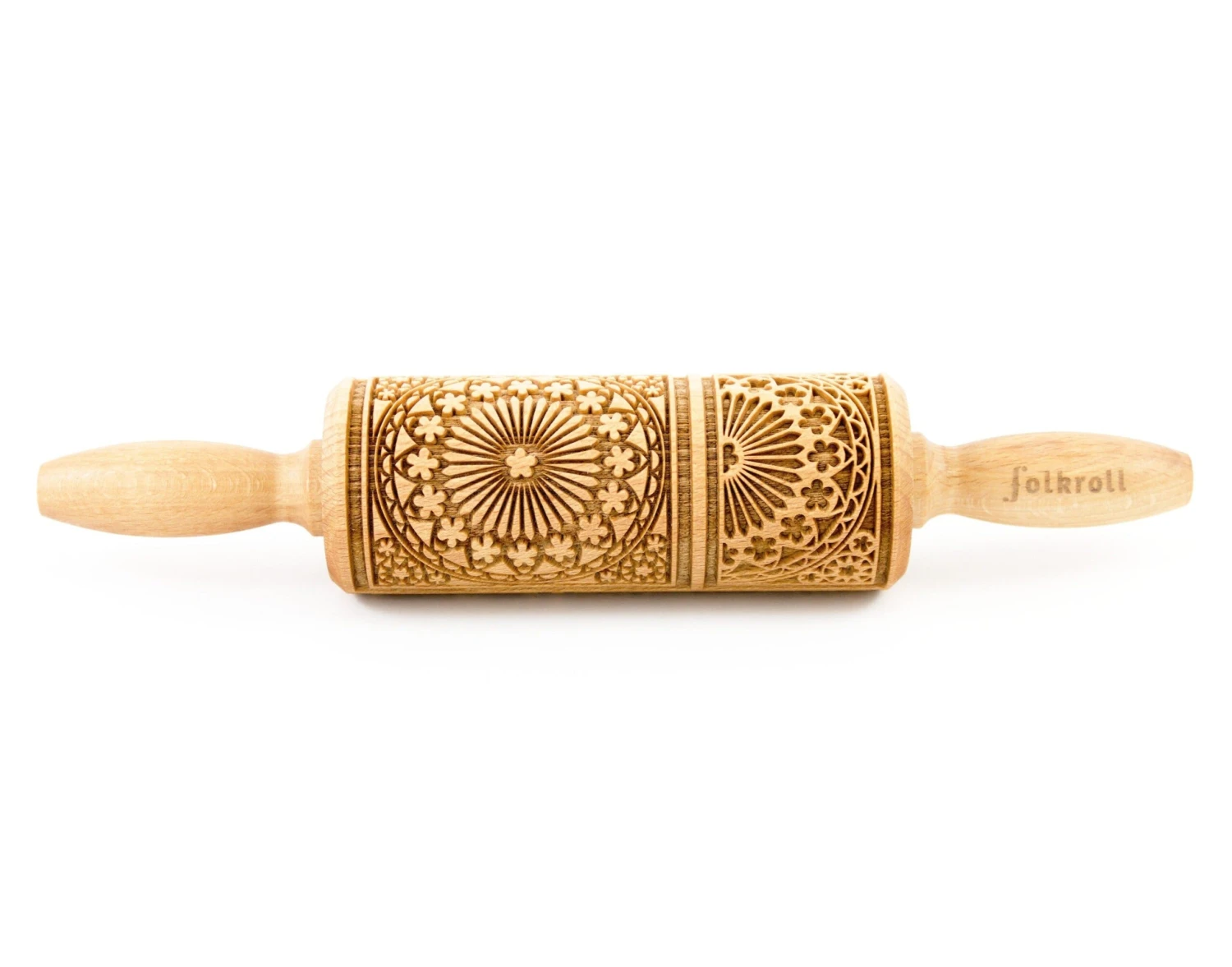 Folkroll Engraved Rolling Pin - Junior Rosette 3 Folkroll Engraved Rolling Pin - Junior Rosette