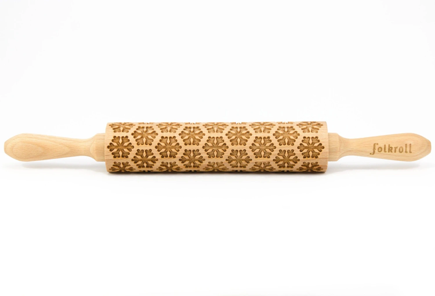 Folkroll Medium Rolling Pin Snowflakes 3 Folkroll Medium Rolling Pin Snowflakes