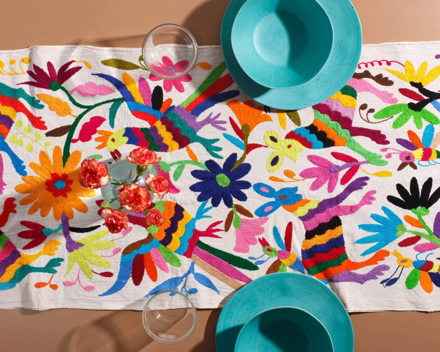 Guelaguetza Designs Multicolor Otomi Table Runner 5 Guelaguetza Designs Multicolor Otomi Table Runner - Image 3