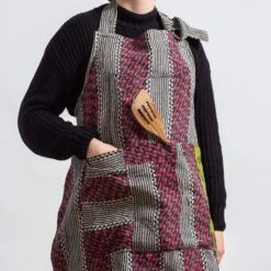 J. Catma Upcycled Kantha Apron — Black Color Way -Food Sale Stores j catma upcylcled kantha apron black navy colorway j catma 28527409397817