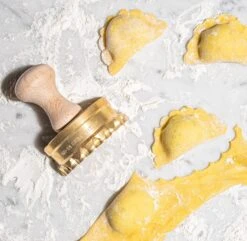 La Gondola Professional Ravioli Stamp Mezzaluna In Brass