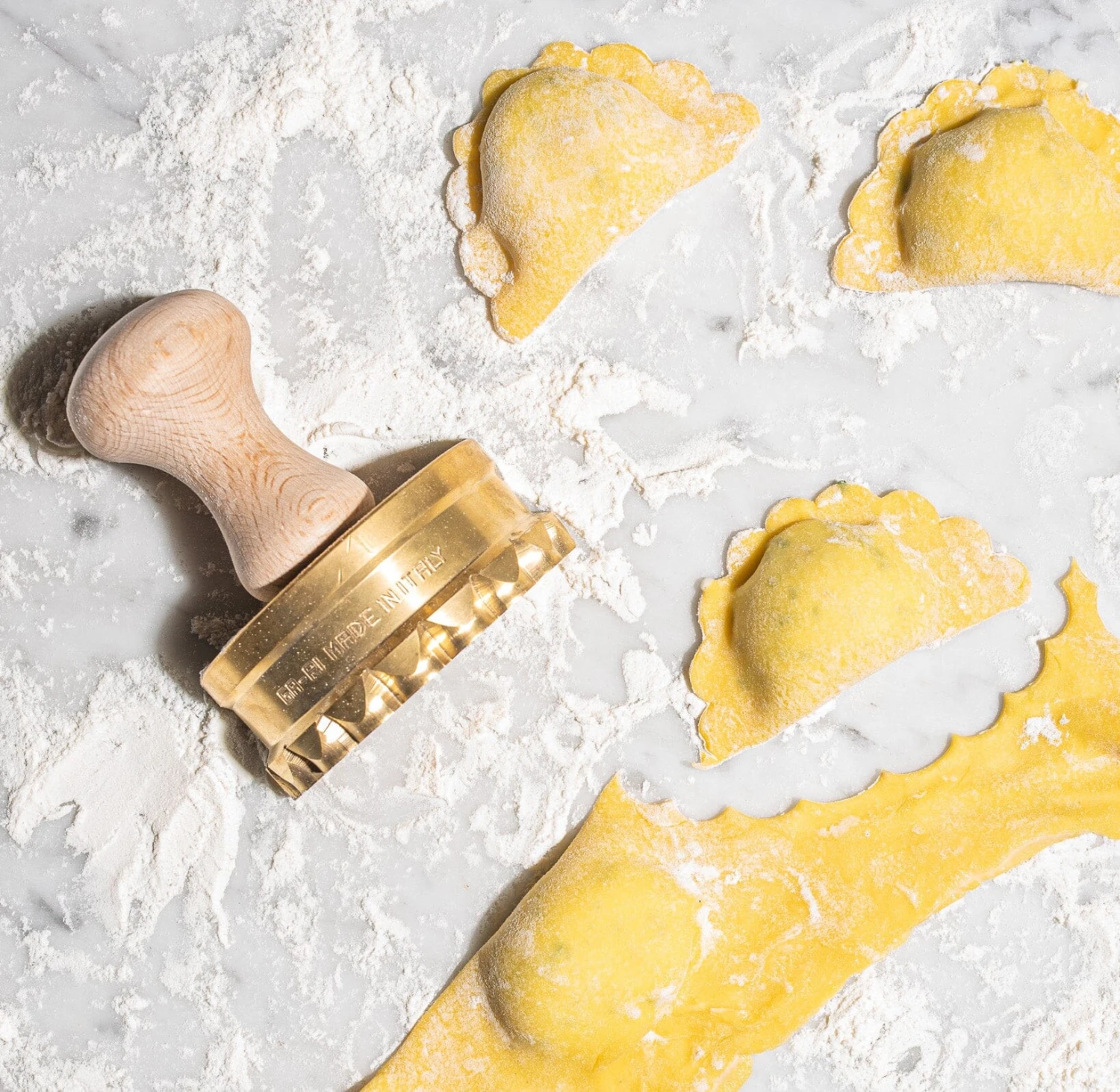 La Gondola Professional Ravioli Stamp Mezzaluna In Brass 3 La Gondola Professional Ravioli Stamp Mezzaluna In Brass