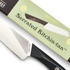 Milk Street Kitchin-tan™ Serrated Japanese-Style Utility Knife -Food Sale Stores milk street kitchin tan serrated japanese style utility knife equipment milk street 743931