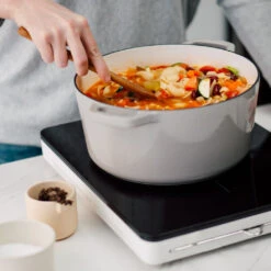 Milo By Kana 3.5-Quart Enameled Dutch Oven — Pebble -Food Sale Stores milo by kana 35 quart enameled dutch oven pebble equipment milo by kana 337011