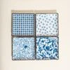 Miya Company Blue And White 5-inch Square Plate Set -Food Sale Stores miya company blue and white 5 inch square plate set housewares miya company 364430