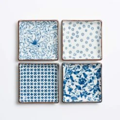 Miya Company Blue And White 5-inch Square Plate Set 7 Miya Company Blue And White 5-inch Square Plate Set -Food Sale Stores miya company blue and white 5 inch square plate set miya company 28222636752953
