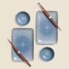 Miya Company Sendan Blue Sushi Set -Food Sale Stores miya company sendan blue sushi set housewares miya company 428243