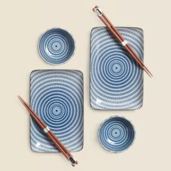 Miya Company Sendan Blue Sushi Set