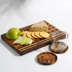 Paguro Upcycle Unique Handmade End Grain Wooden Coasters - Set Of 4 -Food Sale Stores paguro upcycle unique handmade end grain wooden coasters set of 4 housewares paguro upcycle 509181