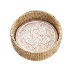 Serrv International Birds Of A Feather Bread Warmer In Natural Basket