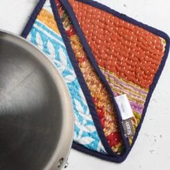 Serrv International Upcycled Kantha Pot Holder -Food Sale Stores serrv international upcycled kantha pot holder soft goods serrv international 524910