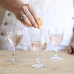 Vintage French Wine Large Glass Eclectic Pair -Food Sale Stores vintage french wine large glass eclectic pair housewares elsie green 399838