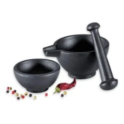 Zassenhaus Cast-Iron Mortar And Pestle Three-Piece Set